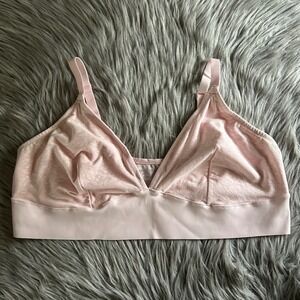 Tranquil & True Wireless Bralette Women Size 3X Pink Floral Lace Wirefree